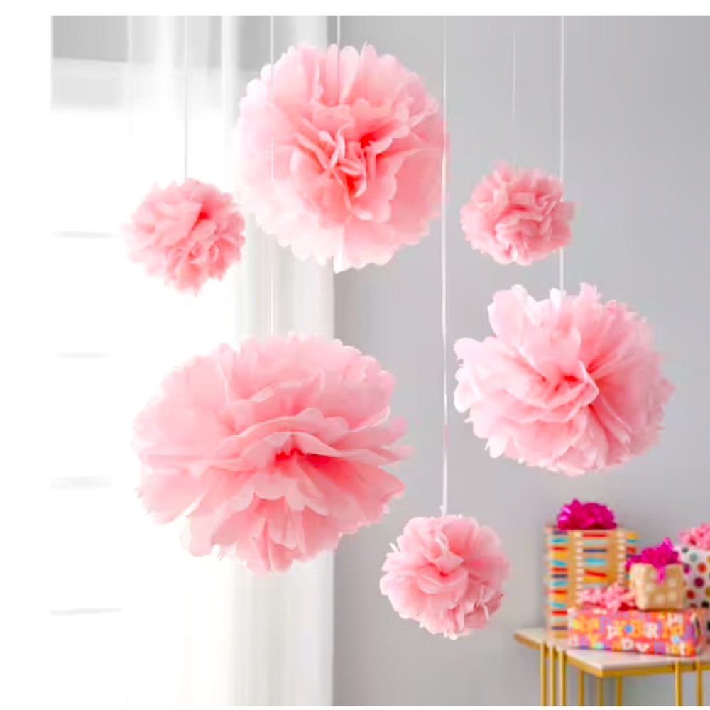 ⭐️ Paper source papermache Pink Pom Poms